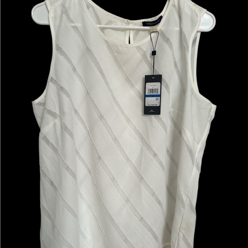 Tommy Hilfiger White Sleeveless Blouse